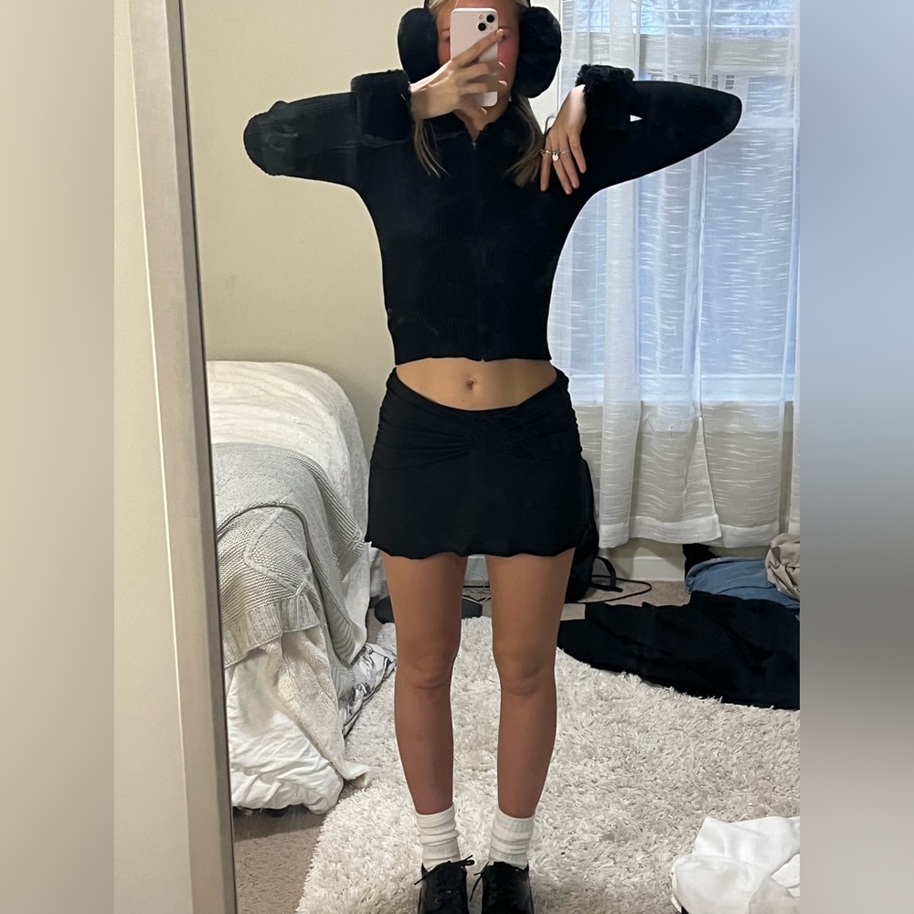 Cinched mini skirt